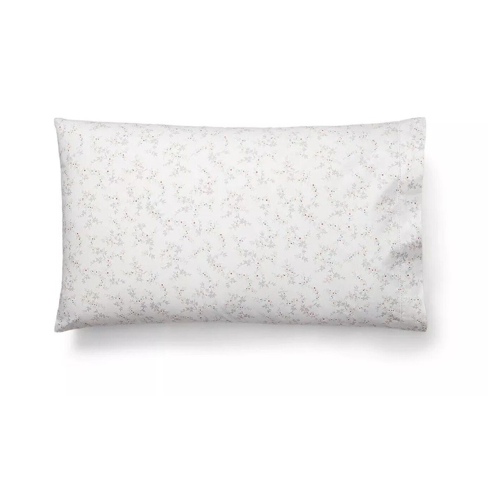 $170 NEW Ralph Lauren CAROLYNE VINE Two KING Pillowcases Gray Floral Cotton